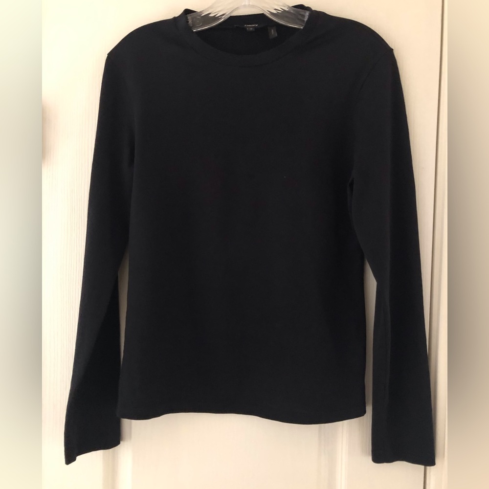 Theory black long sleeve stretch cotton tee